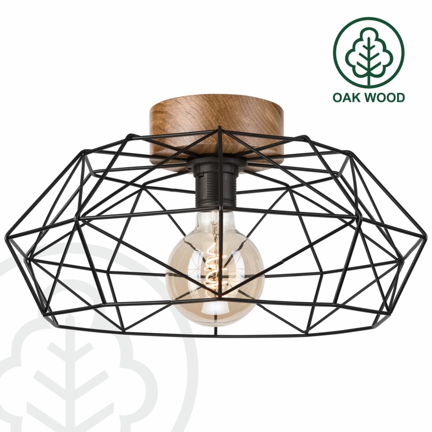 Brilagi - Lampada da soffitto WOODY BASKET 1xE27/60W/230V Ø 40 cm rovere/noce