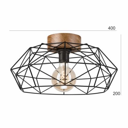 Brilagi - Lampada da soffitto WOODY BASKET 1xE27/60W/230V Ø 40 cm rovere/noce