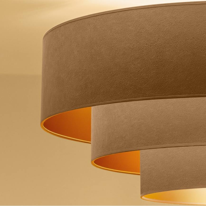 Brilagi - Plafonnier à fixation apparente LUNETA 3xE27/60W/230V Ø 80 cm beige/doré