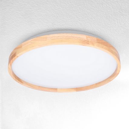 Brilagi - Plafonnier à intensité variable ALSON LED/48W/230V 3000-6500K chêne d. 39,5 cm + télécommande