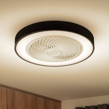Brilagi - Plafonnier à intensité variable avec ventilateur LED/30W/230V 3000-6500K noir + Télécommande