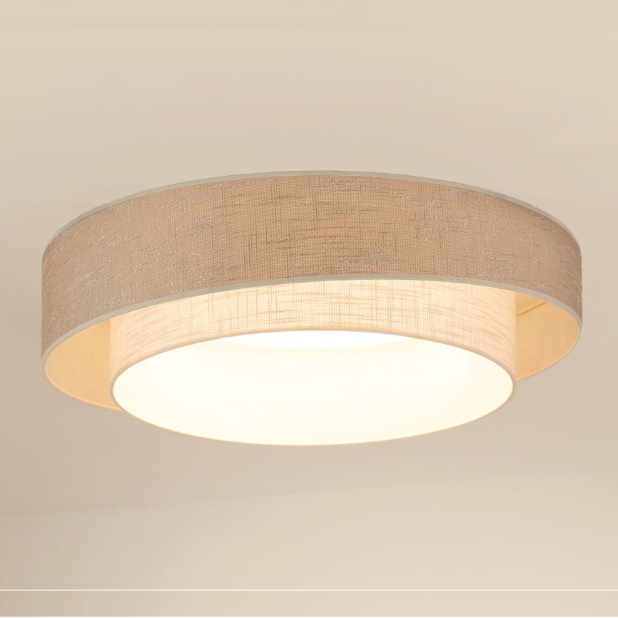 Brilagi - Plafonnier à intensité variable DOVER SHINE LED/24W/230V 3000/4000/6500K gris/crème + télécommande
