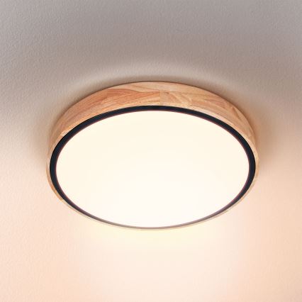 Brilagi - Plafonnier à intensité variable GLORIA LED/48W/230V 3000-6500K chêne d. 40 cm + télécommande