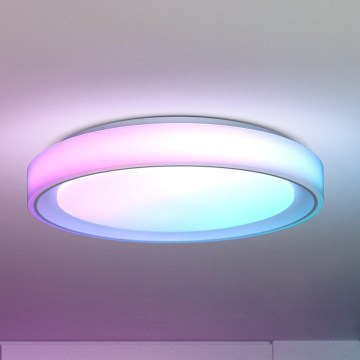 Brilagi - Plafonnier à intensité variable RGB FLOCO LED/30W/230V 3000-6500K Wi-Fi Tuya + LED/6W + télécommande