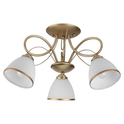 Brilagi - Plafonnier à montage affleurant FRED 3xE27/60W/230V Ø59 cm doré
