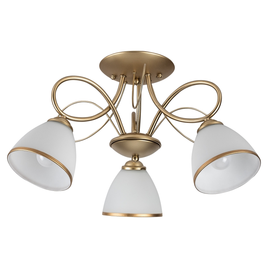 Brilagi - Plafonnier à montage affleurant FRED 3xE27/60W/230V Ø59 cm doré
