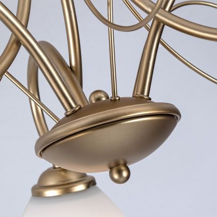 Brilagi - Plafonnier à montage affleurant FRED 3xE27/60W/230V Ø59 cm doré