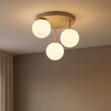 Brilagi - Plafonnier à montage en surface 3xE27/60W/230V beige/doré