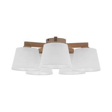 Brilagi - Plafonnier à montage en surface LATTE SABIA 5xE27/15W/230V pin/blanc