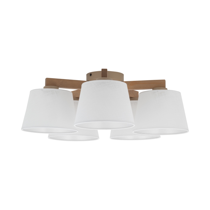 Brilagi - Plafonnier à montage en surface LATTE SABIA 5xE27/15W/230V pin/blanc