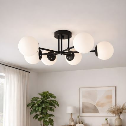 Brilagi - Plafonnier à montage en surface MALIVA 6xE14/15W/230V noir/blanc