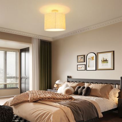 Brilagi - Plafonnier à montage en surface NORDIC WAVE 1xE27/15W/230V Ø 32 cm lin/blanc