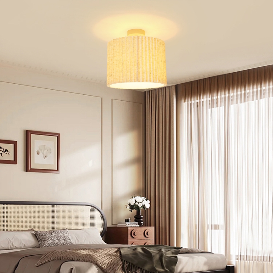 Brilagi - Plafonnier à montage en surface NORDIC WAVE 1xE27/15W/230V Ø 32 cm lin/blanc