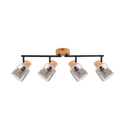 Brilagi - Plafonnier à spots HYGGE 4xE14/15W/230V bois/fumé