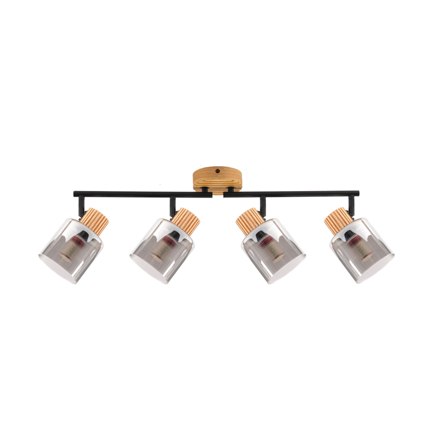 Brilagi - Plafonnier à spots HYGGE 4xE14/15W/230V bois/fumé