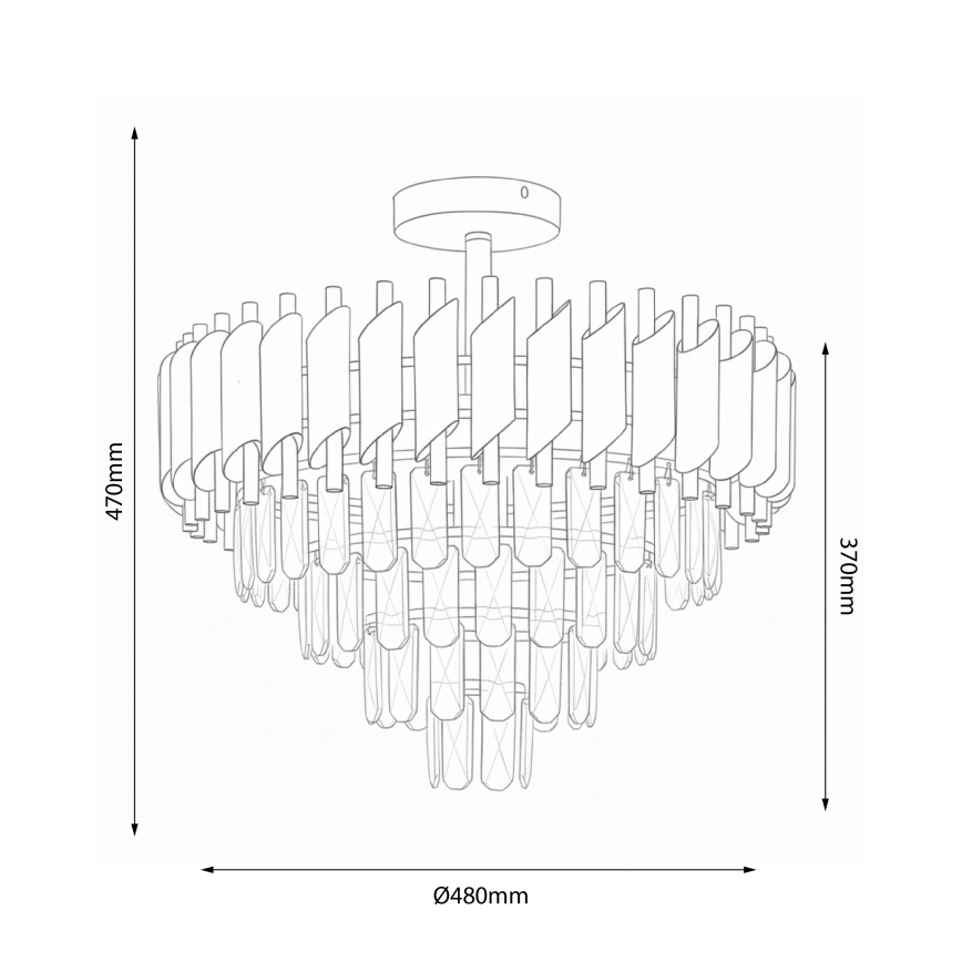 Brilagi - Plafonnier affleurant ECLIPSE 7xE14/10W/230V Ø 48 cm noir/doré