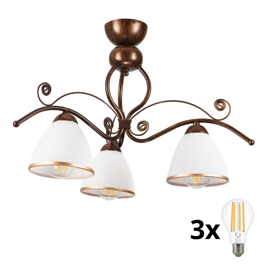 Brilagi - Plafonnier ANTICO 3xE27/60W/230V bronze patiné