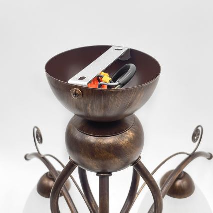 Brilagi - Plafonnier ANTICO 5xE27/60W/230V bronze patiné