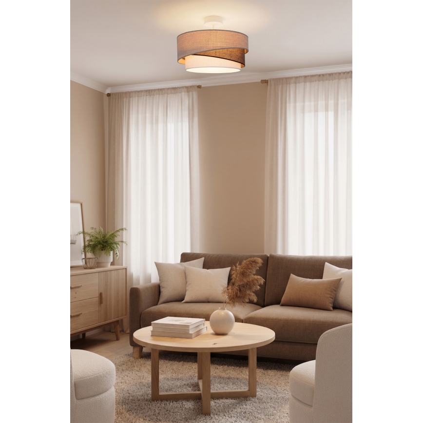 Brilagi - Plafonnier ARROW 1xE27/60W/230V Ø 45 cm beige/marron/blanc