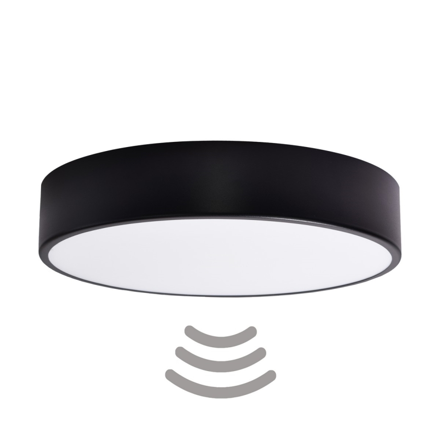 Brilagi - Plafonnier avec détecteur CLARE 3xE27/24W/230V d. 40 cm noir