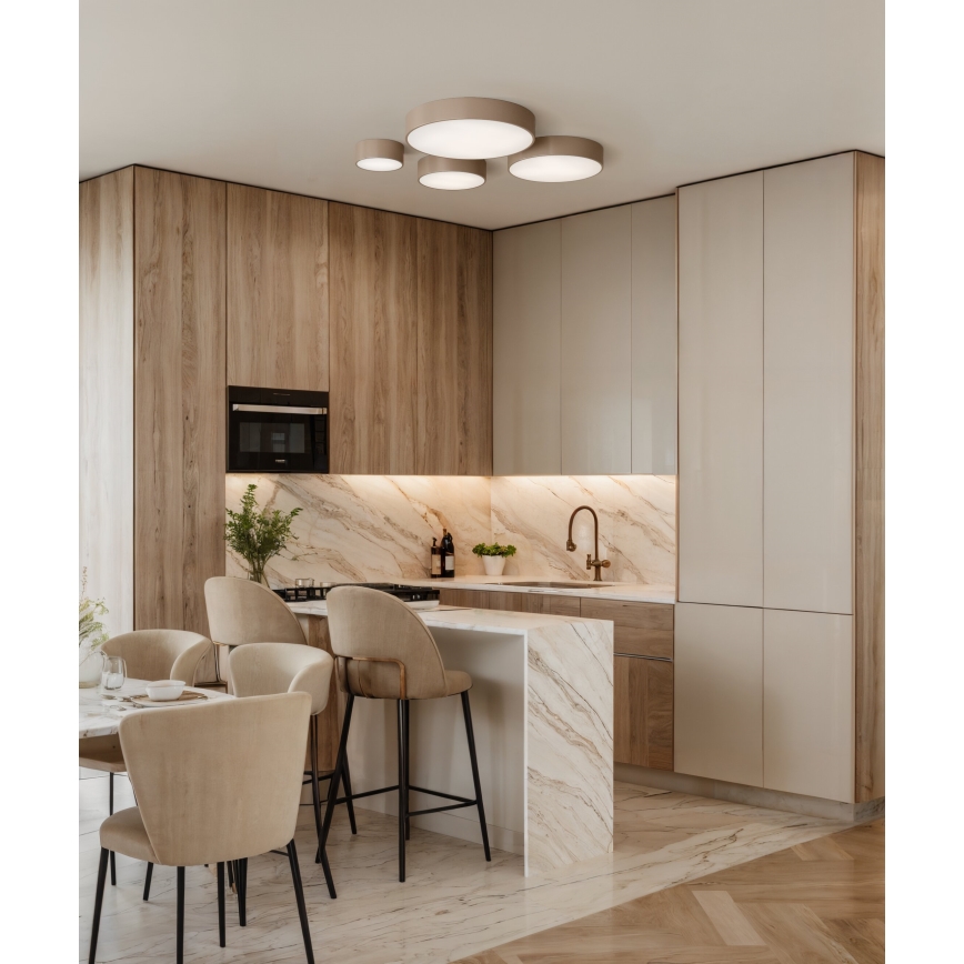 Brilagi - Plafonnier avec détecteur CLARE 5xE27/24W/230V d. 60 cm beige