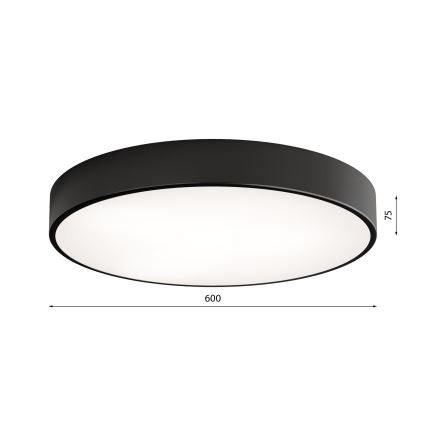 Brilagi - Plafonnier avec détecteur CLARE 5xE27/40W/230V Ø 60 cm noir