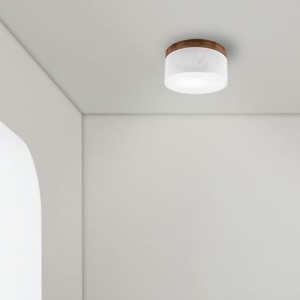 Brilagi - Plafonnier BELLADONNA 1xE27/15W/230V d. 30 cm blanc/chêne cerise