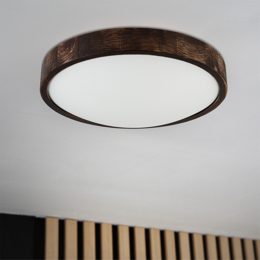 Brilagi - Plafonnier CARVALHO SLIM SMOKEY 2xE27/60W/230V chêne Ø 37,5 cm