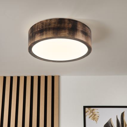 Brilagi - Plafonnier CARVALHO SMOKEY 1xE27/60W/230V chêne Ø 27,5 cm