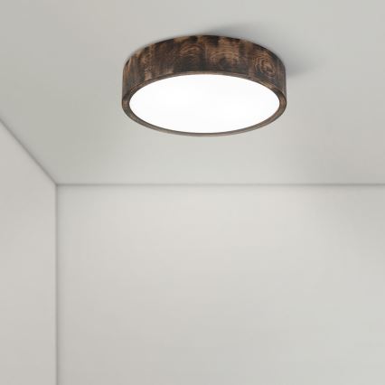 Brilagi - Plafonnier CARVALHO SMOKEY 2xE27/60W/230V chêne Ø 37,5 cm