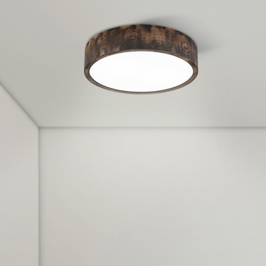 Brilagi - Plafonnier CARVALHO SMOKEY 2xE27/60W/230V chêne Ø 37,5 cm