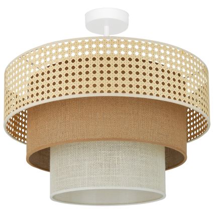 Brilagi - Plafonnier CEDAR LUNETA 1xE27/15W/230V d. 45 cm rotin/marron/crème
