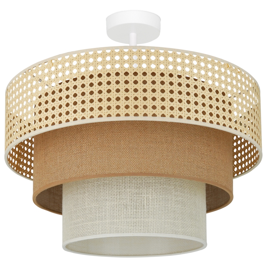 Brilagi - Plafonnier CEDAR LUNETA 1xE27/15W/230V d. 45 cm rotin/marron/crème