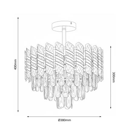 Brilagi - Plafonnier CRISTAL 5xE14/40W/230V Ø 38 cm