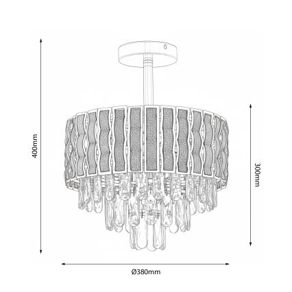 Brilagi - Plafonnier CRISTAL 5xE14/40W/230V Ø 38 cm