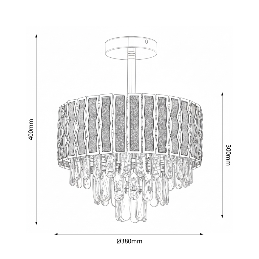 Brilagi - Plafonnier CRISTAL 5xE14/40W/230V Ø 38 cm