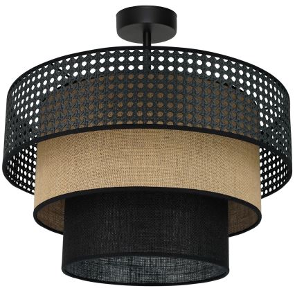 Brilagi - Plafonnier DAKOTA LUNETA 1xE27/15W/230V d. 45 cm noir/rotin