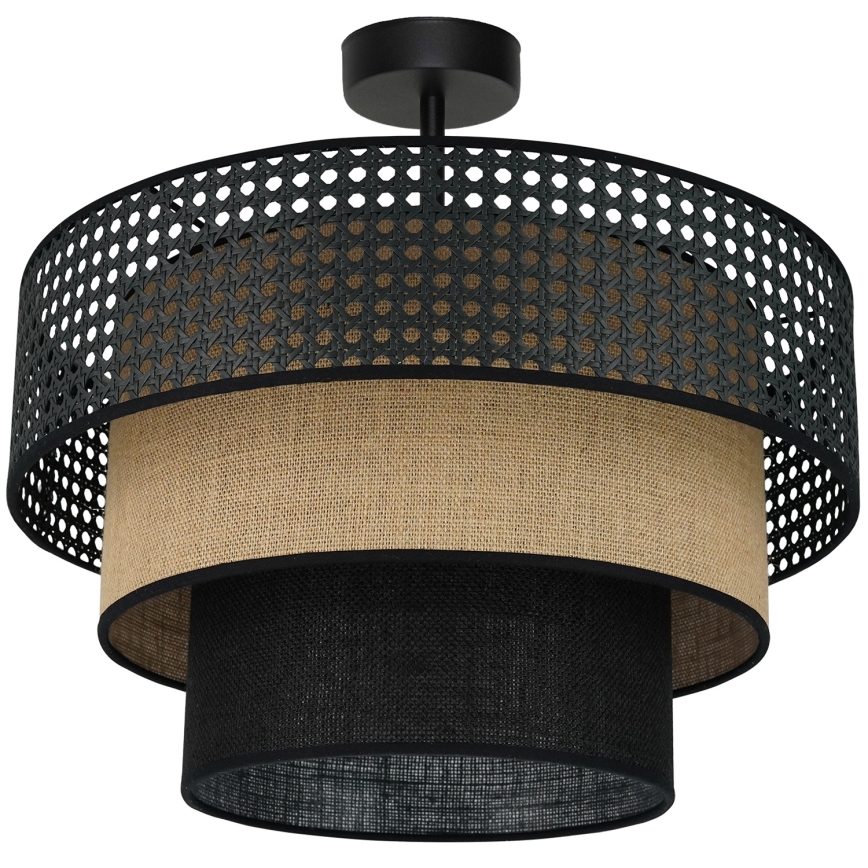 Brilagi - Plafonnier DAKOTA LUNETA 1xE27/15W/230V d. 45 cm noir/rotin
