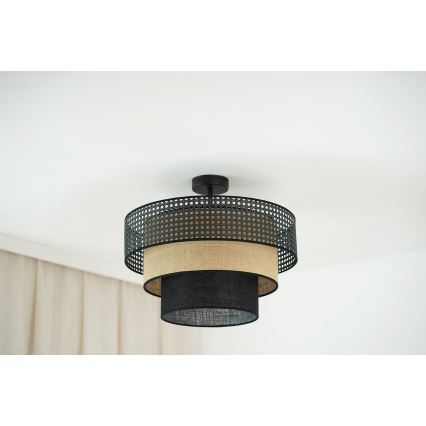 Brilagi - Plafonnier DAKOTA LUNETA 1xE27/15W/230V d. 45 cm noir/rotin
