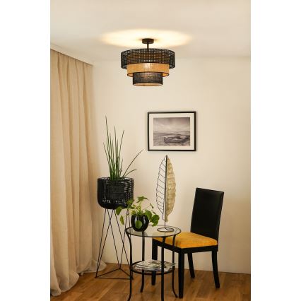 Brilagi - Plafonnier DAKOTA LUNETA 1xE27/15W/230V d. 45 cm noir/rotin