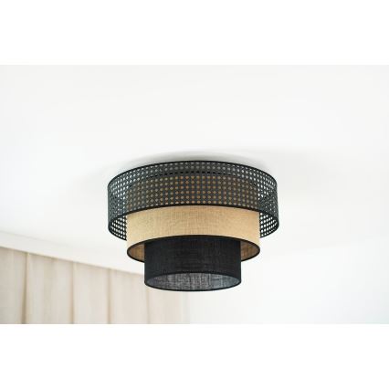 Brilagi - Plafonnier DAKOTA LUNETA 1xE27/15W/230V d. 45 cm noir/rotin