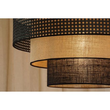 Brilagi - Plafonnier DAKOTA LUNETA 1xE27/15W/230V d. 45 cm noir/rotin