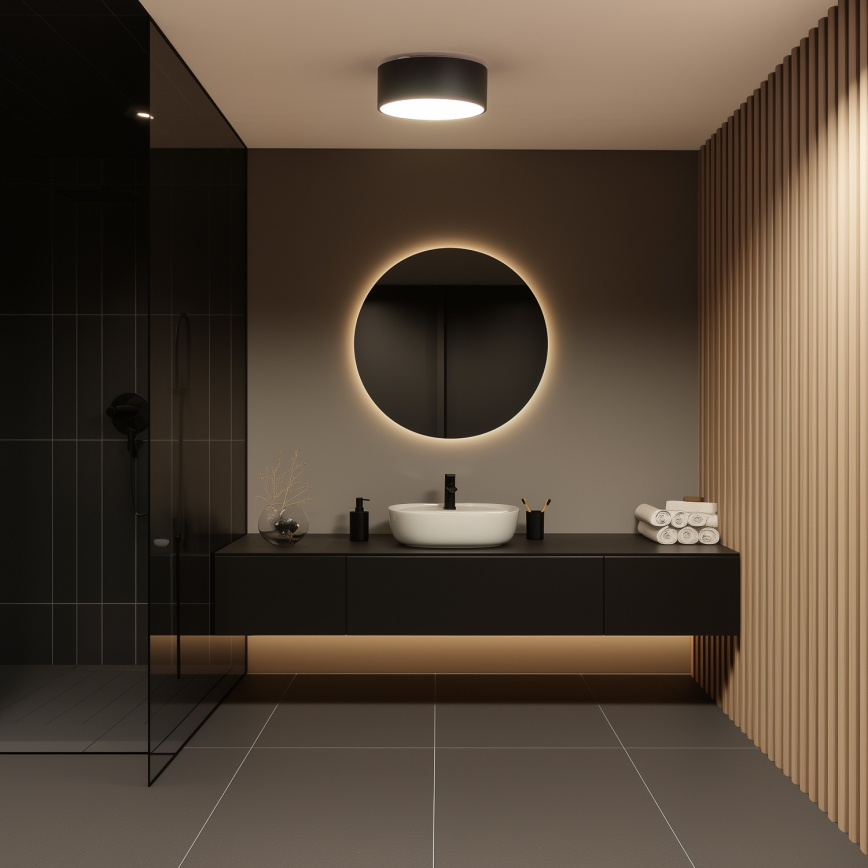 Brilagi - Plafonnier de salle de bains POOL 2xE27/15W/230V Ø 30 cm IP54 noir