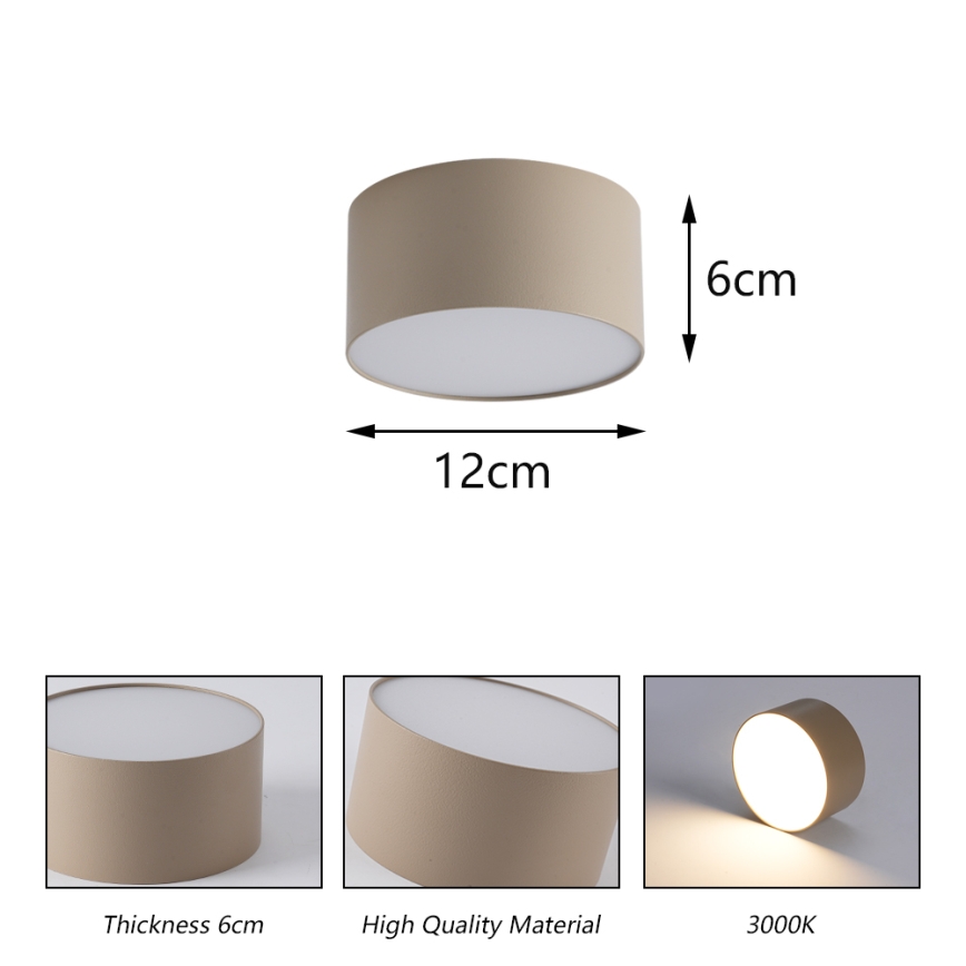 BRILAGI - Plafonnier LED d'extérieur FORIS LED/14W/230V Ø 12 cm beige IP44