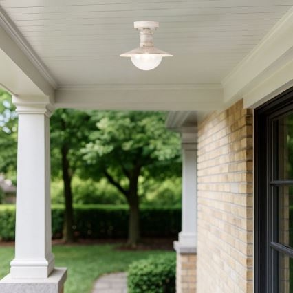 Brilagi - Plafonnier d'extérieur MOLDE 1xE27/60W IP44 blanc/patine