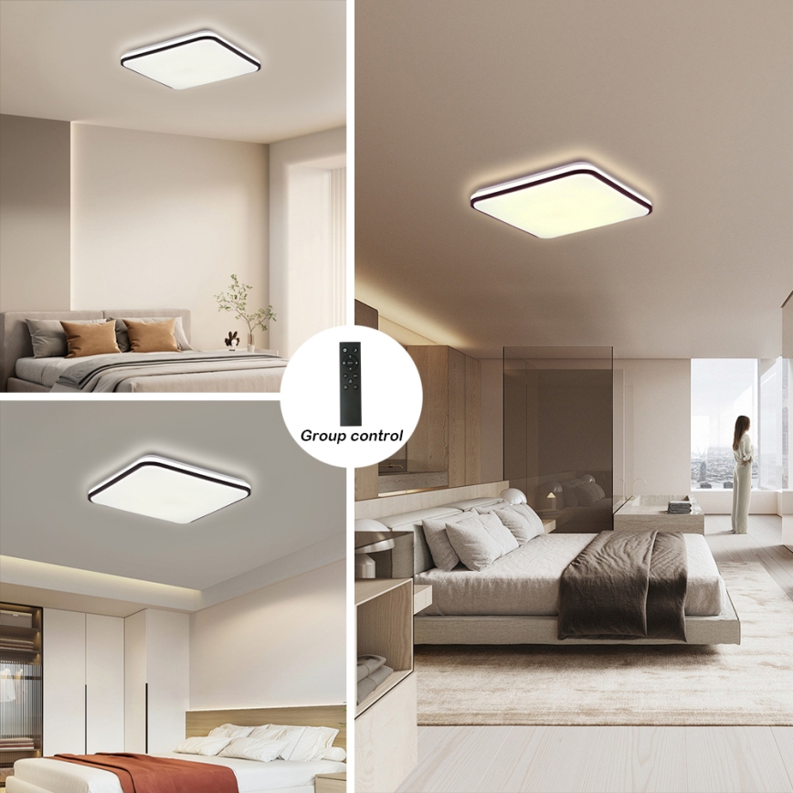 Brilagi - Plafonnier LED dimmable SMART LED/24W/230V 43x43 cm 3000-6000K Wi-Fi Tuya Beacon + télécommande