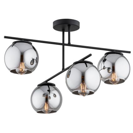 BRILAGI - Plafonnier DIOR 4xE27/60W/230V noir/gris fumé