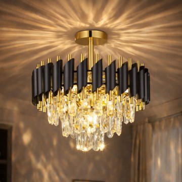 Brilagi - Plafonnier ECLIPSE 5xE14/10W/230V Ø 38 cm noir/doré