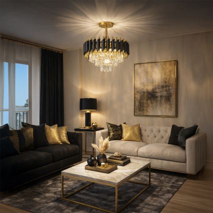 Brilagi - Plafonnier ECLIPSE 5xE14/10W/230V Ø 38 cm noir/doré