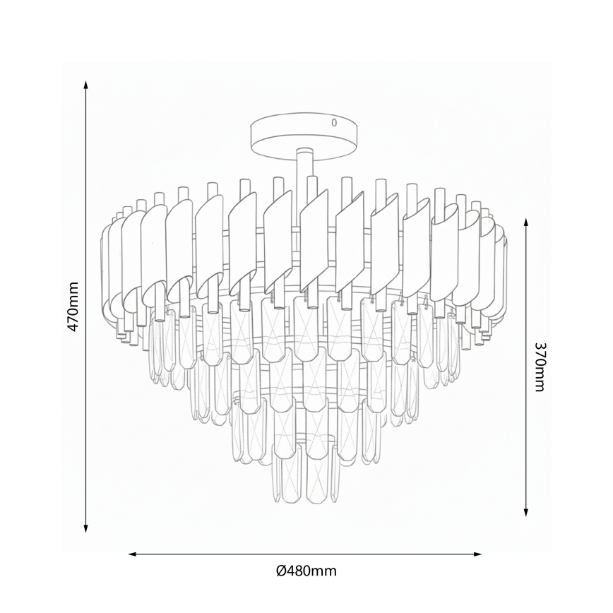 Brilagi - Plafonnier ECLIPSE 7xE14/10W/230V Ø 48 cm doré
